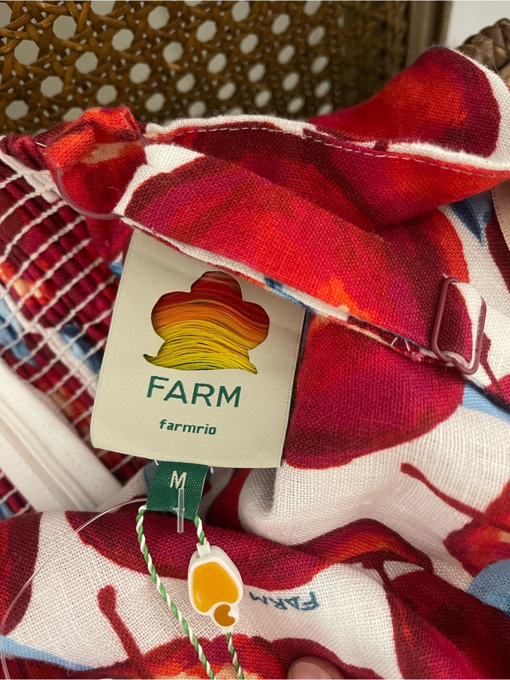 Farm Rio x nuuly cherry linen dress - Picture 4 of 7